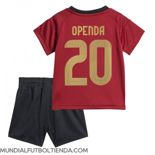 Camiseta Bélgica Lois Openda #20 Primera Equipación Replica Eurocopa 2024 para niños mangas cortas (+ Pantalones cortos)